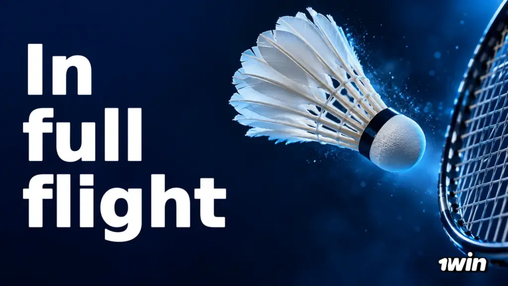 1win badminton illustration